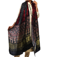Multicolor Women's Gaji Silk Dupatta suitable for All Occasions