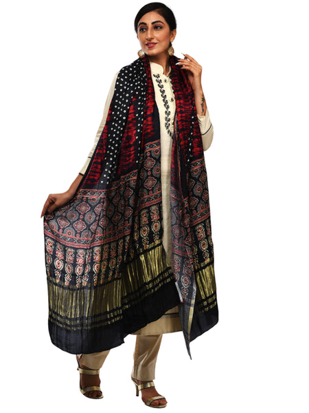 Multicolor Women's Gaji Silk Dupatta suitable for All Occasions
