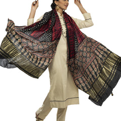 Multicolor Women's Gaji Silk Dupatta suitable for All Occasions