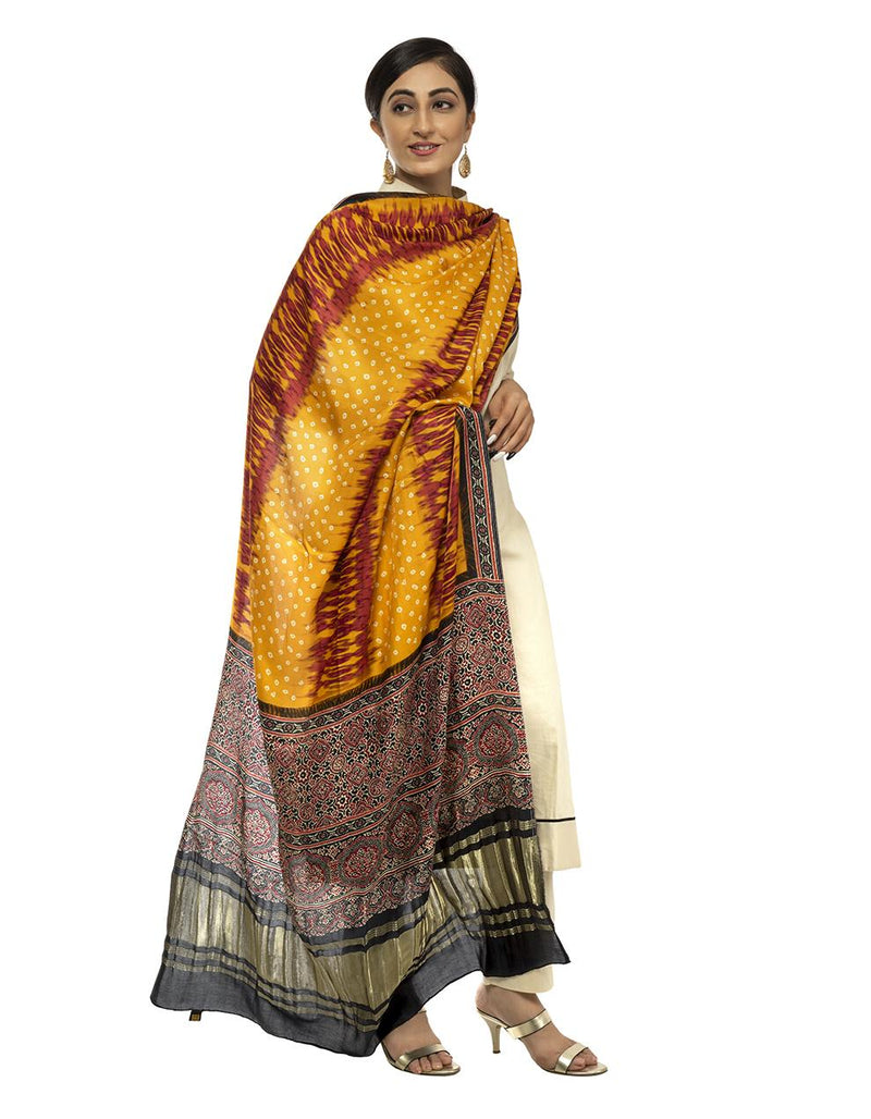 Multicolor Women's Gaji Silk Dupatta suitable for All Occasions