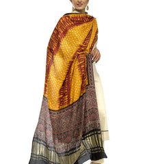 Multicolor Women's Gaji Silk Dupatta suitable for All Occasions