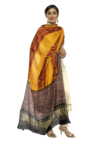 Multicolor Women's Gaji Silk Dupatta suitable for All Occasions