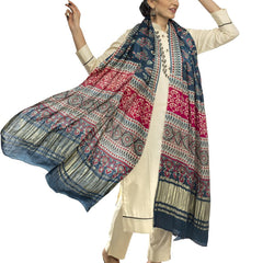 Multicolor Women's Gaji Silk Dupatta suitable for All Occasions