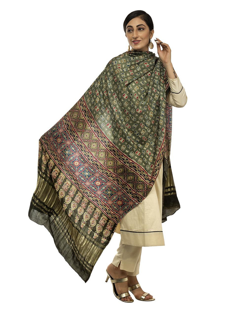 Multicolor Women's Gaji Silk Dupatta suitable for All Occasions