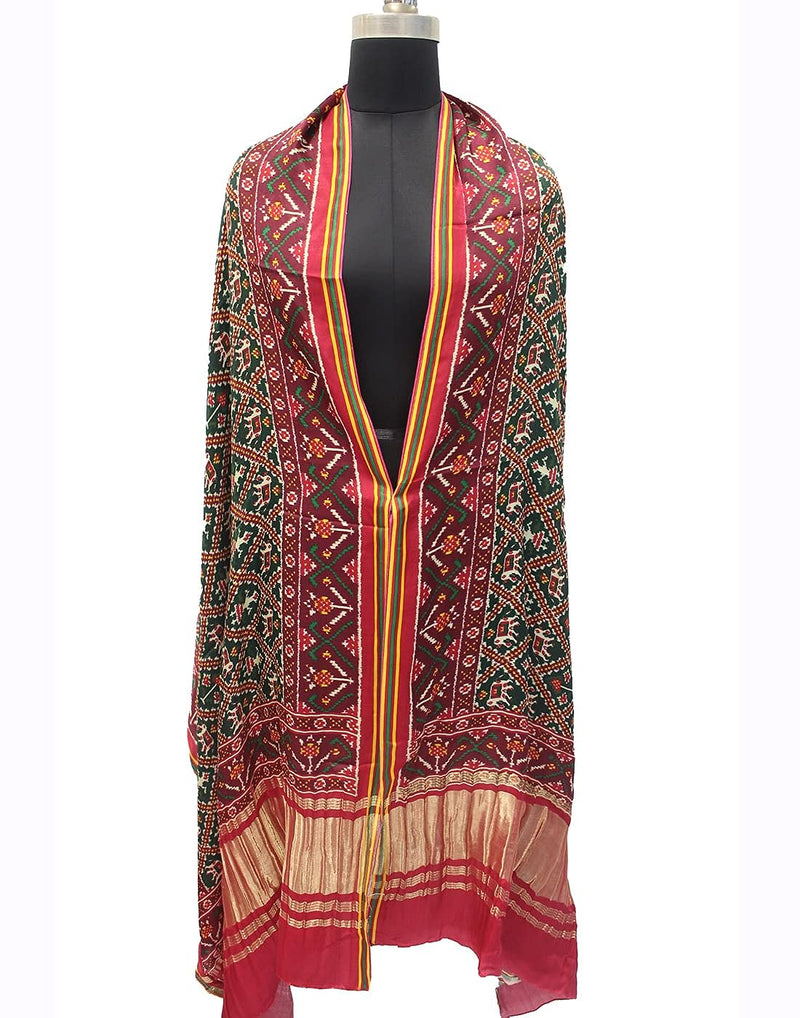 Multicolor Women's Gaji Silk Dupatta suitable for All Occasions