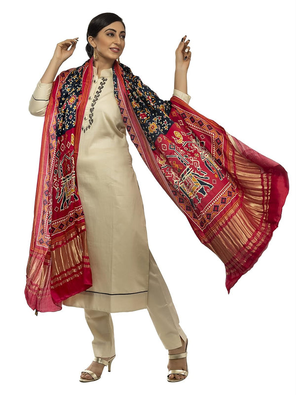 Multicolor Women's Gaji Silk Dupatta suitable for All Occasions