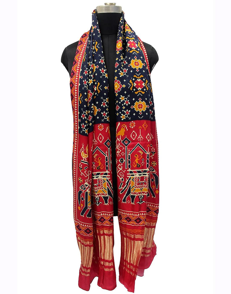 Multicolor Women's Gaji Silk Dupatta suitable for All Occasions