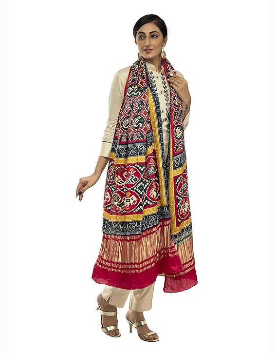 Multicolor Women's Gaji Silk Dupatta suitable for All Occasions