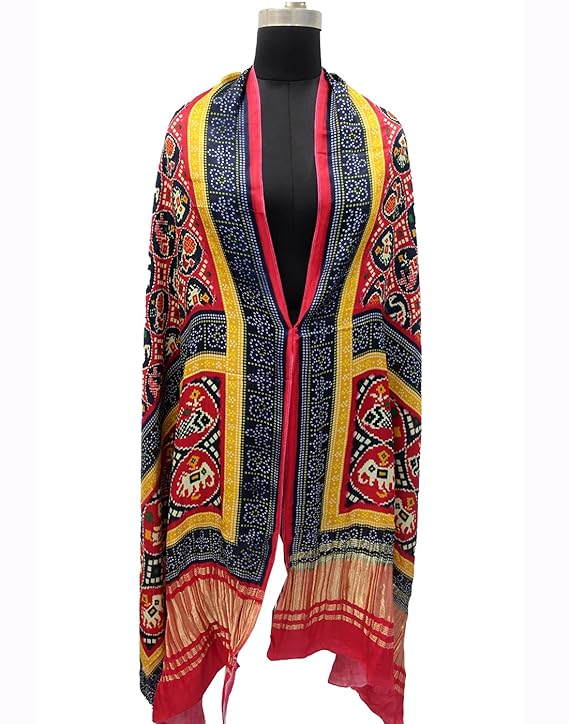 Multicolor Women's Gaji Silk Dupatta suitable for All Occasions
