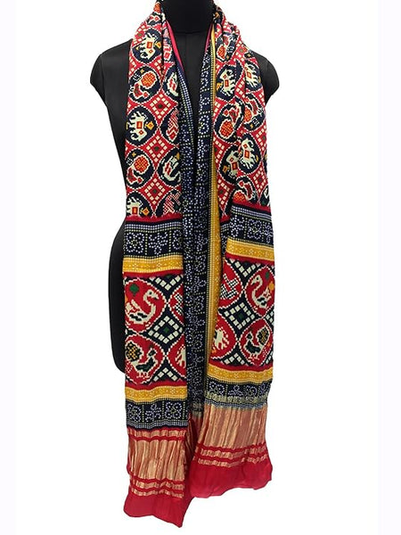 Multicolor Women's Gaji Silk Dupatta suitable for All Occasions