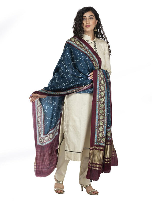 Morpeach Women's Gaji Silk Dupatta suitable for  All Occasions