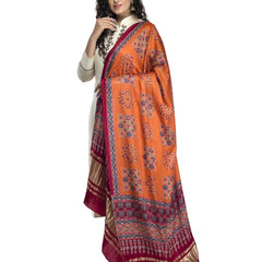 Orange Women's Gaji Silk Dupatta suitable for All Occasions