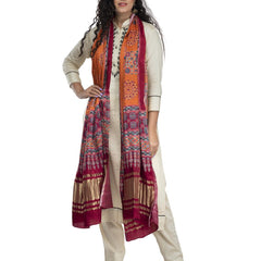 Orange Women's Gaji Silk Dupatta suitable for All Occasions
