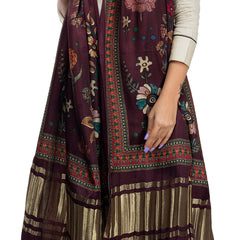Maroon Women's Gaji Silk Dupatta suitable for All Occasions