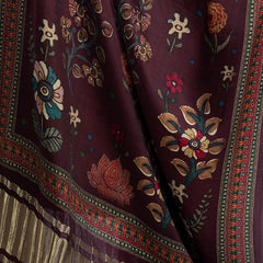 Maroon Women's Gaji Silk Dupatta suitable for All Occasions