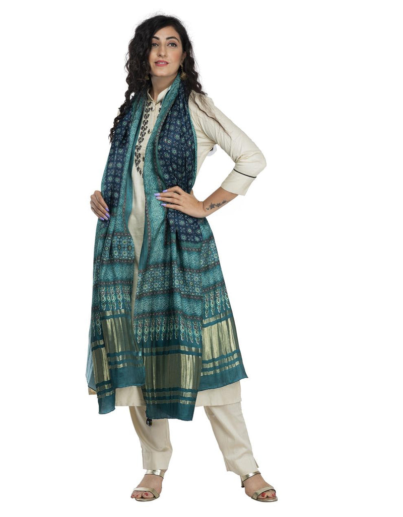 Multicolor Women's Gaji Silk Dupatta suitable for  All Occasions