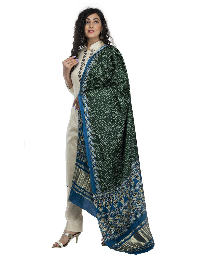 Multicolor Women's Gaji Silk Dupatta suitable for All Occasions