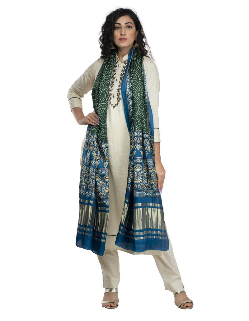 Multicolor Women's Gaji Silk Dupatta suitable for All Occasions