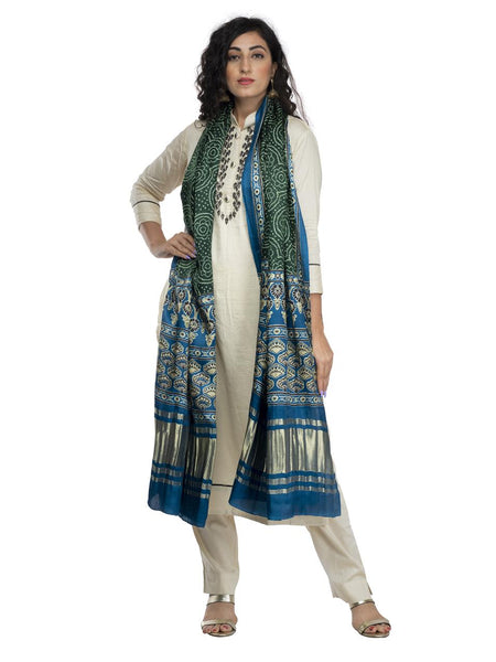 Multicolor Women's Gaji Silk Dupatta suitable for All Occasions