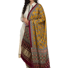 Multicolor Women's Gaji Silk Dupatta suitable for Navratri, Diwali & All Occasions DB2041