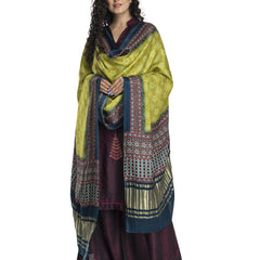 Multicolor Women's Gaji Silk Dupatta suitable for Navratri, Diwali & All Occasions DB2042