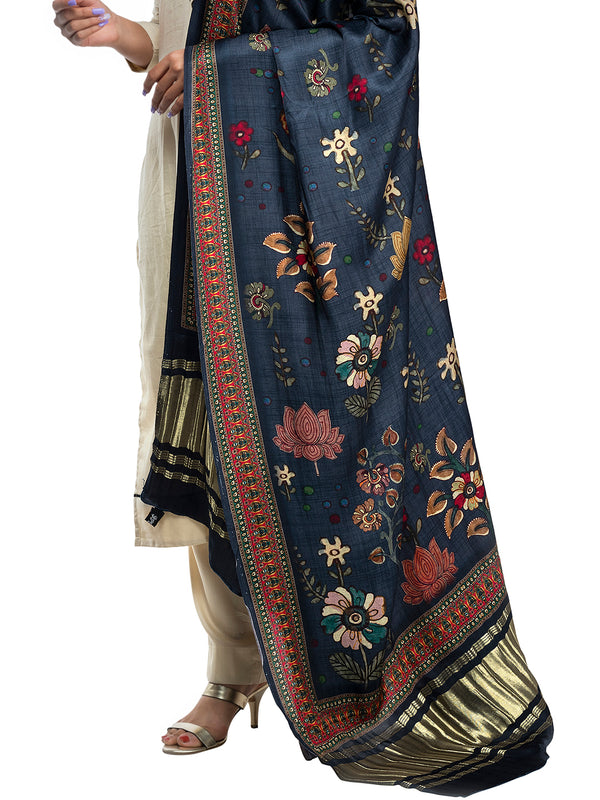 Multicolor Women's Gaji Silk Dupatta suitable for Navratri, Diwali & All Occasions DB2043