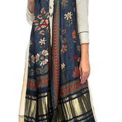 Multicolor Women's Gaji Silk Dupatta suitable for Navratri, Diwali & All Occasions DB2043