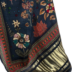 Multicolor Women's Gaji Silk Dupatta suitable for Navratri, Diwali & All Occasions DB2043