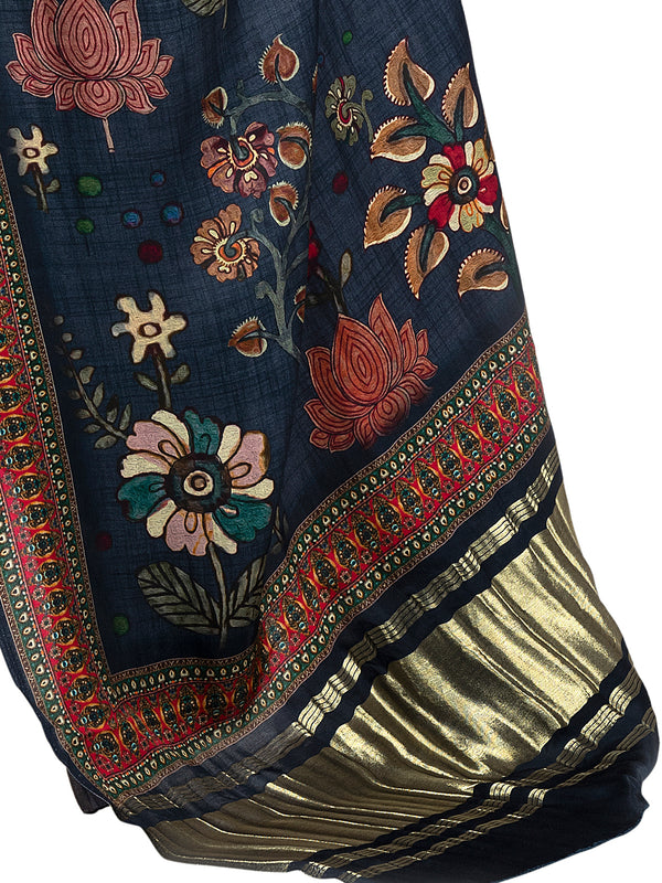 Multicolor Women's Gaji Silk Dupatta suitable for Navratri, Diwali & All Occasions DB2043