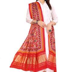Mustard Yellow Women's Gaji Silk Dupatta suitable for Navratri, Diwali & All Occasions DB2087