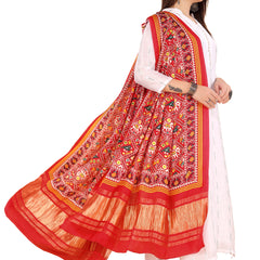 Mustard Yellow Women's Gaji Silk Dupatta suitable for Navratri, Diwali & All Occasions DB2087