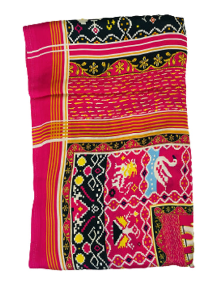 Red Women's Gaji Silk Dupatta suitable for Navratri, Diwali & All Occasions DB2088
