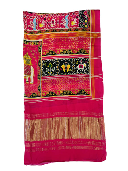 Red Women's Gaji Silk Dupatta suitable for Navratri, Diwali & All Occasions DB2088