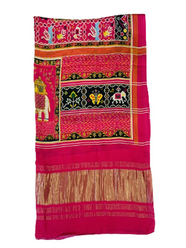 Red Women's Gaji Silk Dupatta suitable for Navratri, Diwali & All Occasions DB2088