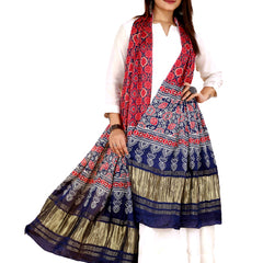 Pink Women's Gaji Silk Dupatta suitable for Navratri, Diwali & All Occasions DB2089
