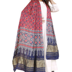 Pink Women's Gaji Silk Dupatta suitable for Navratri, Diwali & All Occasions DB2089