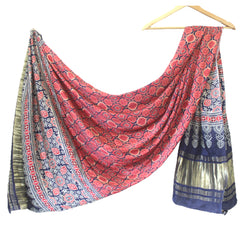 Pink Women's Gaji Silk Dupatta suitable for Navratri, Diwali & All Occasions DB2089