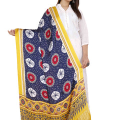 Blue Women's Gaji Silk Dupatta suitable for Navratri, Diwali & All Occasions DB2090