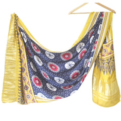 Blue Women's Gaji Silk Dupatta suitable for Navratri, Diwali & All Occasions DB2090