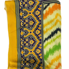 Green & Yellow Women's Gaji Silk Dupatta suitable for Navratri, Diwali & All Occasions DB2092