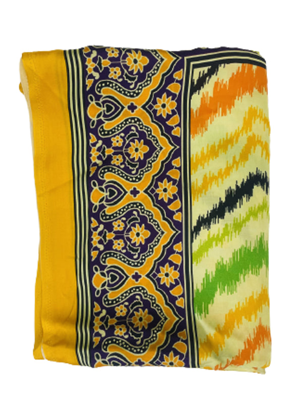 Green & Yellow Women's Gaji Silk Dupatta suitable for Navratri, Diwali & All Occasions DB2092