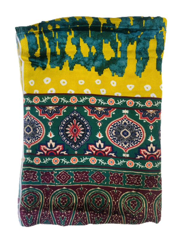 Green Women's Gaji Silk Dupatta suitable for Navratri, Diwali & All Occasions DB2095