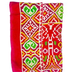 Red Women's Gaji Silk Dupatta suitable for Navratri, Diwali & All Occasions DB2096