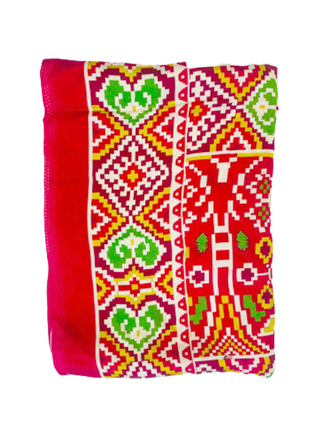 Red Women's Gaji Silk Dupatta suitable for Navratri, Diwali & All Occasions DB2096