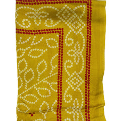 Yellow Women's Gaji Silk Dupatta suitable for Navratri, Diwali & All Occasions DB2097