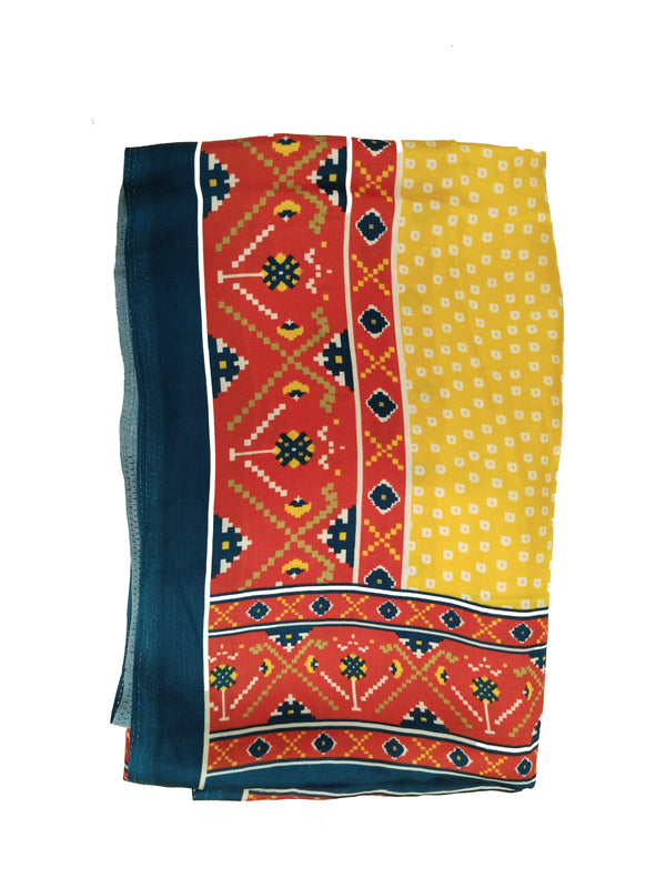 Yellow Women's Gaji Silk Dupatta suitable for Navratri, Diwali & All Occasions DB2099