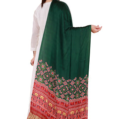 Green Women's Gaji Silk Dupatta suitable for All Occasions