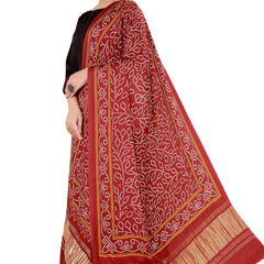 Maroon Women's Gaji Silk Dupatta suitable for All Occasions