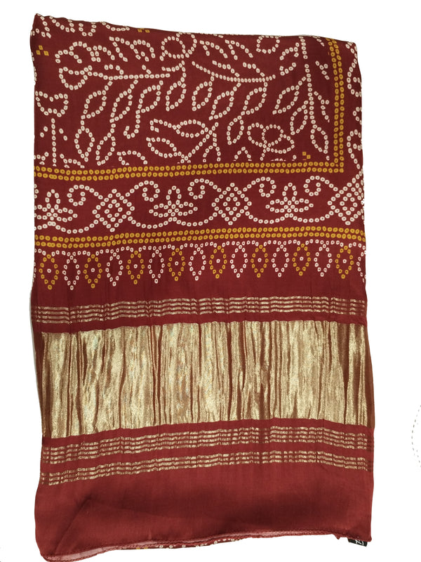 Maroon Women's Gaji Silk Dupatta suitable for All Occasions