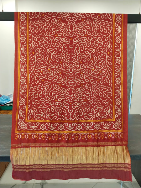 Maroon Women's Gaji Silk Dupatta suitable for All Occasions